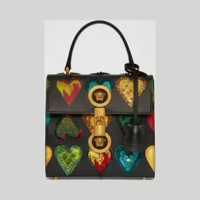 范思哲/Versace 刺绣Love Versace图案Icon手提包 DBFG320-DVRHR_DNMOT