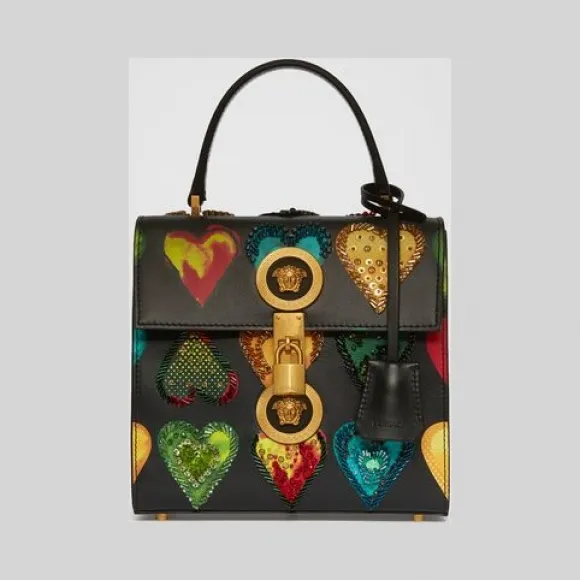 范思哲/Versace 刺绣Love Versace图案Icon手提包 DBFG320-DVRHR_DNMOT
