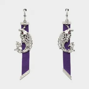 范思哲/Versace Les Trésors de la Mer 缎带耳坠 - 紫色 耳环 DG2F938-DJME_KV4P