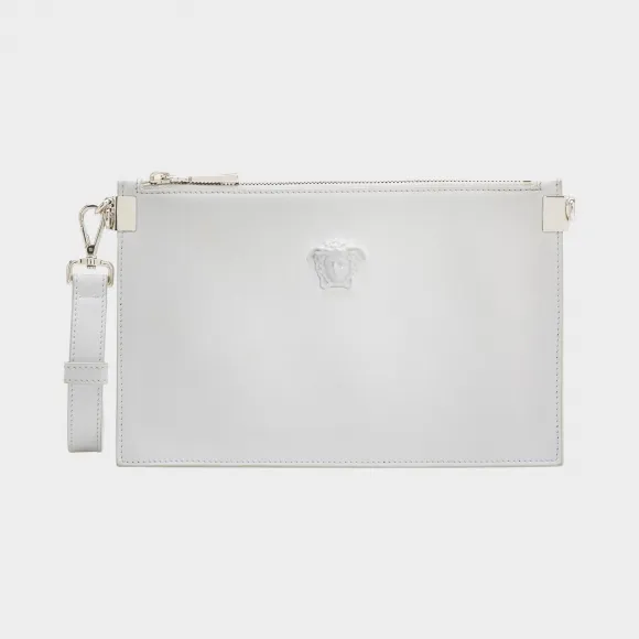 范思哲/Versace 美杜莎小牛皮钱包 - 白色 手拿包 DP8F786-DVITX_KBJP