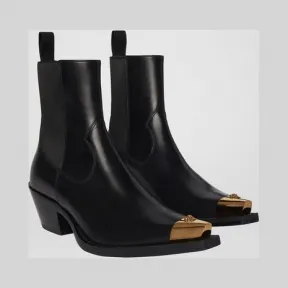 范思哲/Versace V字西部风踝靴 DST076I-DVTA3_D41OH