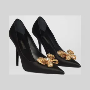 范思哲/Versace V字蝴蝶结高跟鞋 DST093P-DRA6_D41OH