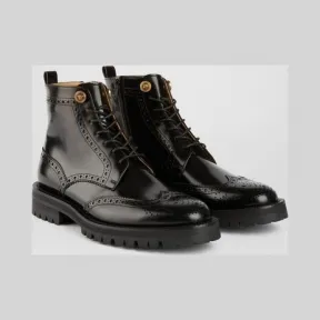 范思哲/Versace 系带布洛克皮革靴子 DSU7627-D9VAG_K41T