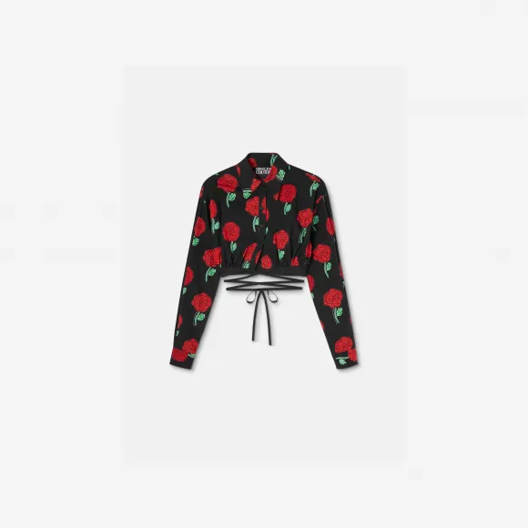 范思哲/Versace Jeans Couture Roses短款裹身衬衫 E74HAL215-ENS205-E899