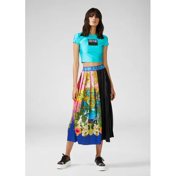 Versace  Tropical Island图案褶裥半身裙 EA9HVA314-ES0675_E242