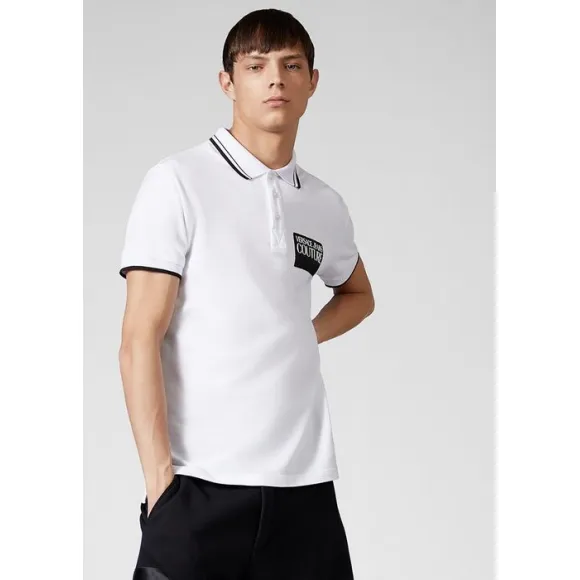 范思哲/Versace Logo贴饰纯棉Polo衫 EB3GUA7P8-E36571_E003