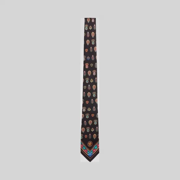 范思哲/Versace Pierres Partout印花桑蚕丝领带 ICR7001-IT03522_I7008