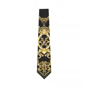 范思哲/Versace 巴洛克传承印花真丝领带 - 黑色 领带 ICR8001-IT00167_I7900