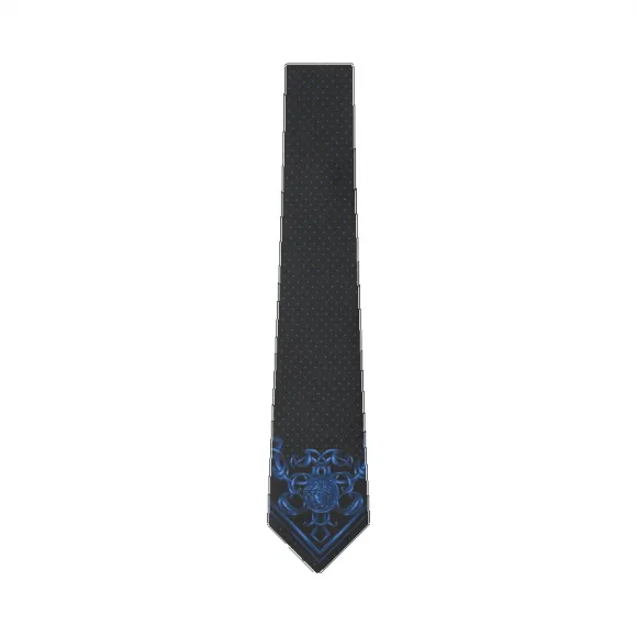 范思哲/Versace 巴洛克印花波尔卡点领带 - 蓝 领带 ICR8001-IT00170_I7045