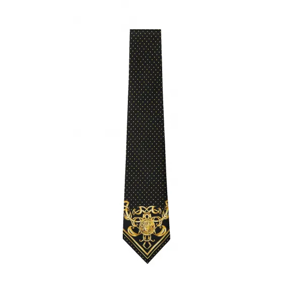 范思哲/Versace 巴洛克印花波尔卡点领带 - 黑色 领带 ICR8001-IT00170_I7900