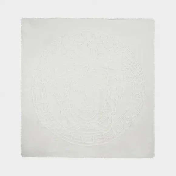 范思哲/Versace Fil Coupé 美杜莎丝巾 - 白色 方巾&围巾 IFO1401-IT00448_I4001