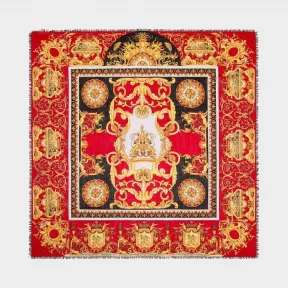 范思哲/Versace Barocco印花桑蚕丝方巾 IFO1401-IT03140_I7061