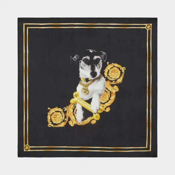 范思哲/Versace Audrey Versace 真丝围巾 - 黑色 方巾&围巾 IFO7001-IT01484_I7900