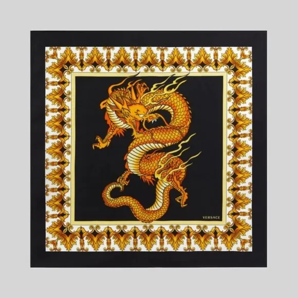 范思哲/Versace Dragon印花桑蚕丝方巾 IFO7001-IT03453_I7900