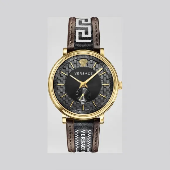 范思哲/Versace 棕色V-Circle Greca腕表 PVEBQ016-P0019_PNUL