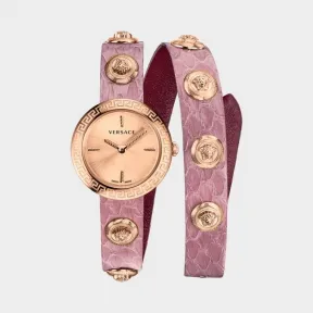 范思哲/Versace 美杜莎铆钉头像玫瑰色腕表 PVERF005-P0018_PNUL