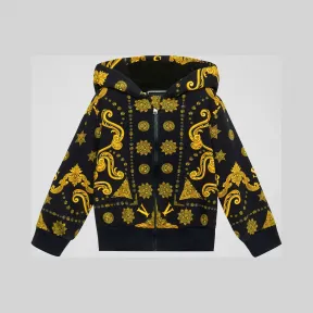 Versace  Barocco Western印花帽衫 YB000108-A232755_A7388