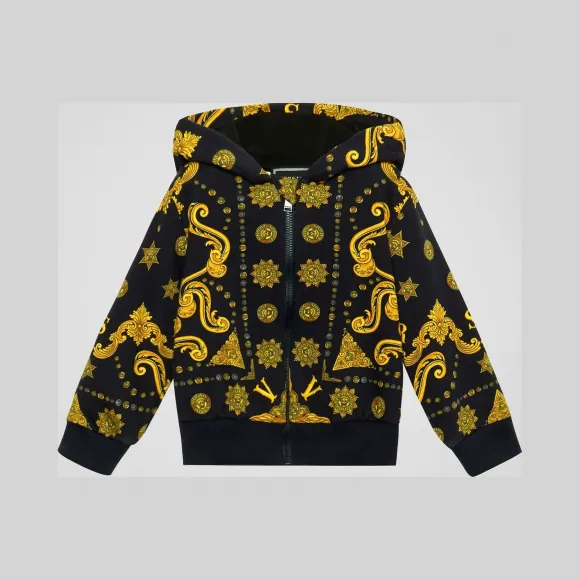 Versace  Barocco Western印花帽衫 YB000108-A232755_A7388