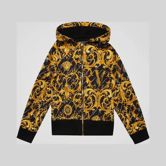 Versace  Barocco Signature印花帽衫 YC000122-A232785_A7008