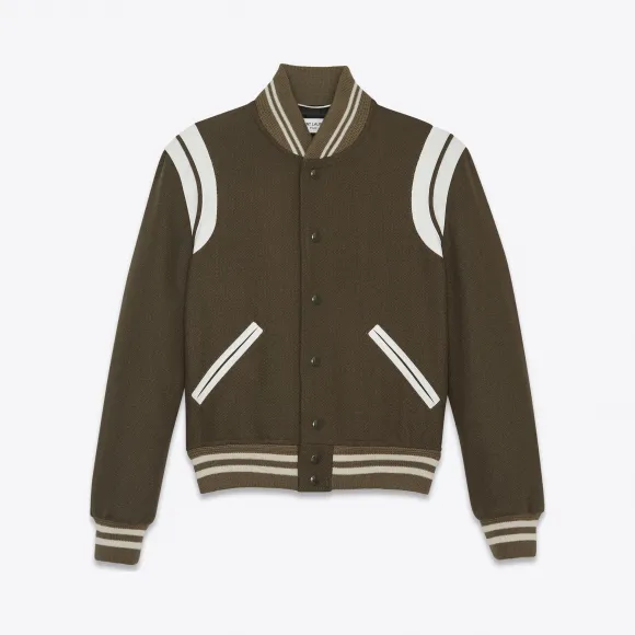 伊夫圣罗兰/Yves Saint laurent 卡其色羊毛经典Teddy夹克 354718Y213Q1360