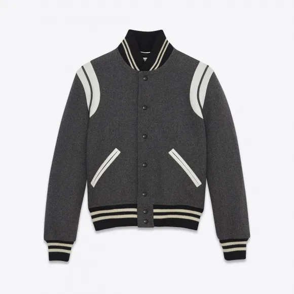 伊夫圣罗兰/Yves Saint laurent 灰色羊毛经典Teddy夹克 354718Y968W1030