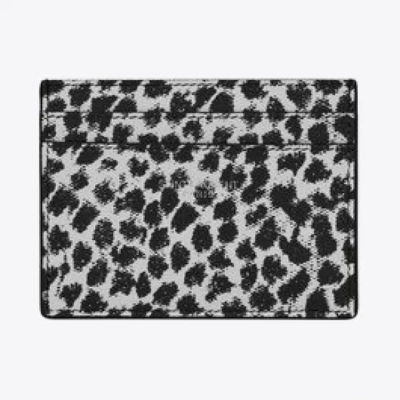 伊夫圣罗兰/Yves Saint laurent  paris豹纹印花皮革信用卡包 3759461UW0E9065