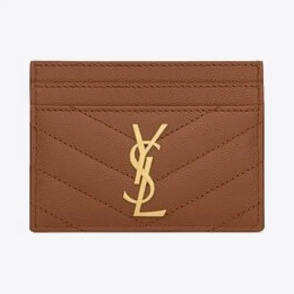伊夫圣罗兰/Yves Saint laurent monogram粒面压印皮革卡包 423291BOW012516