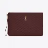 伊夫圣罗兰/Yves Saint laurent Monogram深红色绗缝真皮文件包 440222CWU016475