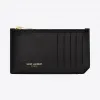 伊夫圣罗兰/Yves Saint laurent 经典圣罗兰5片拉链包，采用黑色皮革 458589B9L0J1000