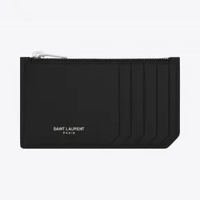 伊夫圣罗兰/Yves Saint laurent 经典 saint laurent paris 黑色细粒纹理真皮5隔层拉链袋 4
