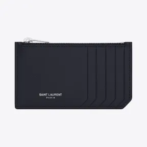 伊夫圣罗兰/Yves Saint laurent 经典圣罗兰巴黎5片式拉链袋，采用海军蓝颗粒山羊纹理皮革  458589BTY0