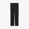 伊夫圣罗兰/Yves Saint laurent 黑色纯羊毛华达呢经典低腰褶皱裤 468679Y683K1000