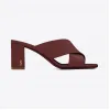 伊夫圣罗兰/Yves Saint laurent LOULOU 70 Crisscross浅酒红色真皮交叉带凉鞋 472035A