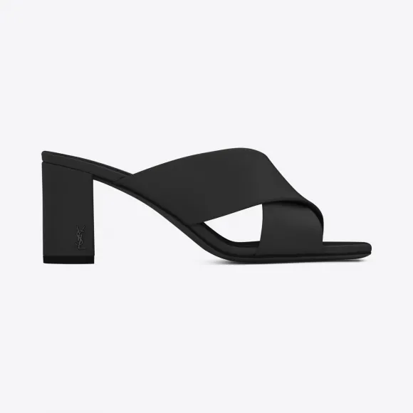 伊夫圣罗兰/Yves Saint laurent loulou 黑色穆勒凉拖鞋