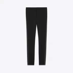 伊夫圣罗兰/Yves Saint laurent 标志性LE SMOKING黑色粒纹低腰裤  482351Y399W1000