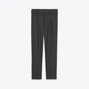 伊夫圣罗兰/Yves Saint laurent 深灰色法兰绒交叉系带军裤 483927Y043R1140