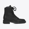 伊夫圣罗兰/Yves Saint laurent WILLIAM 25黑色真皮前拉链靴 4848600AQ101000