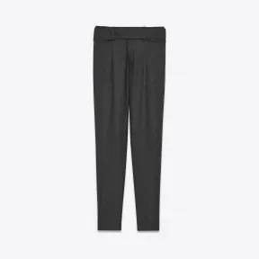 伊夫圣罗兰/Yves Saint laurent 烟灰色法兰绒交叉腰带低腰裤 485936Y043R1140