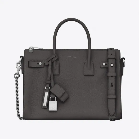 伊夫圣罗兰/Yves Saint laurent Baby DAY BAG SOFT灰色沥青皮革行李袋 491715DTI0E1