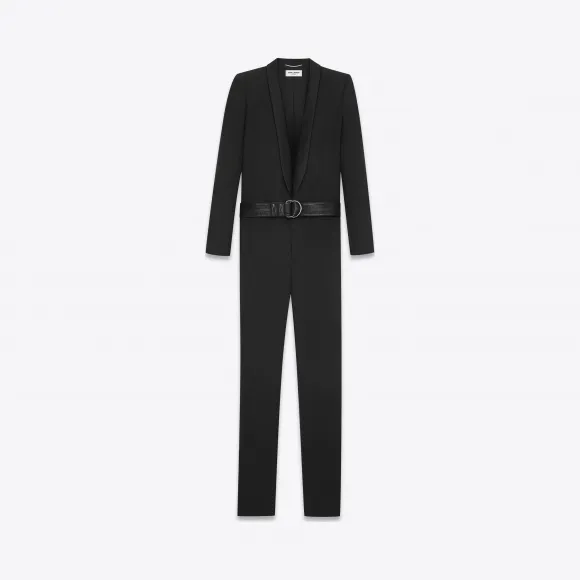 伊夫圣罗兰/Yves Saint laurent 华达呢与黑色缎面无尾礼服，青果领 494041Y239W1000