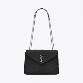 伊夫圣罗兰/Yves Saint laurent 小号loulou 黑色“y”字形提花真皮链条包 494699DV7261000