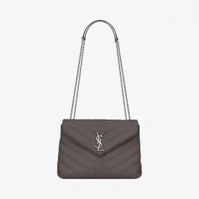 伊夫圣罗兰/Yves Saint laurent 小号loulou灰色“y”字形提花真皮链条包 494699DV7262034