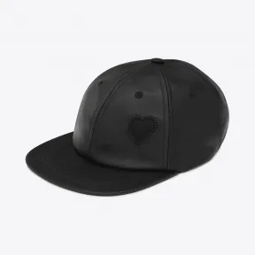 伊夫圣罗兰/Yves Saint laurent 黑色闪亮粒面皮革心形刺绣帽 501344YC2IE1000