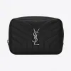 伊夫圣罗兰/Yves Saint laurent LOULOU黑色闪亮真皮化妆包，配有Y形绗缝 5046490J4061000