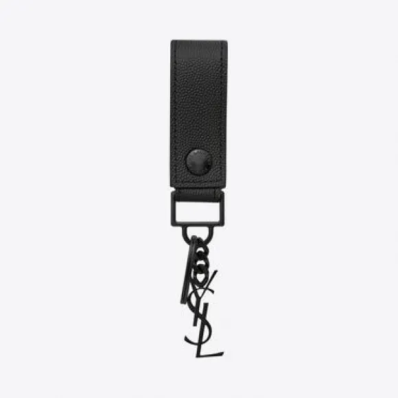伊夫圣罗兰/Yves Saint laurent 粒面压纹皮革monogram钥匙圈 518323BTY0U1000
