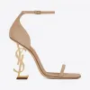 伊夫圣罗兰/Yves Saint laurent opyum淡金色鞋跟麂皮凉鞋 5576620LIJJ2736