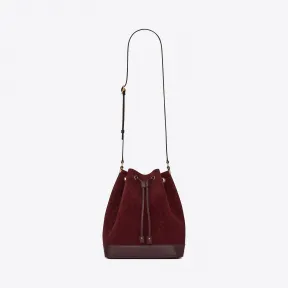 伊夫圣罗兰/Yves Saint laurent MONOGRAM ALL OVER 麂皮水桶包 56860609W3W6107