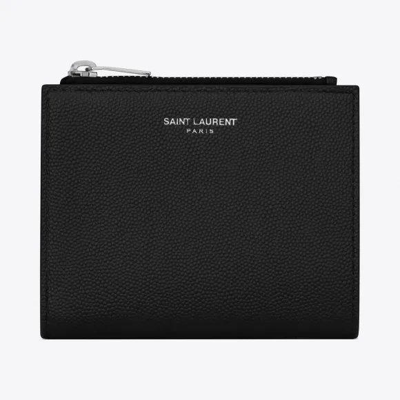 伊夫圣罗兰/Yves Saint laurent 男士 粒面压纹皮革拉链卡夹 575789BTY0N1000