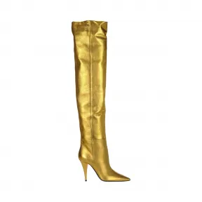 伊夫圣罗兰/Yves Saint laurent 金属色皮革奇奇靴 58017106S008097