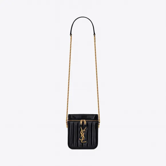 伊夫圣罗兰/Yves Saint laurent VICKY 绗缝漆皮化妆包 5851460UF0J1000